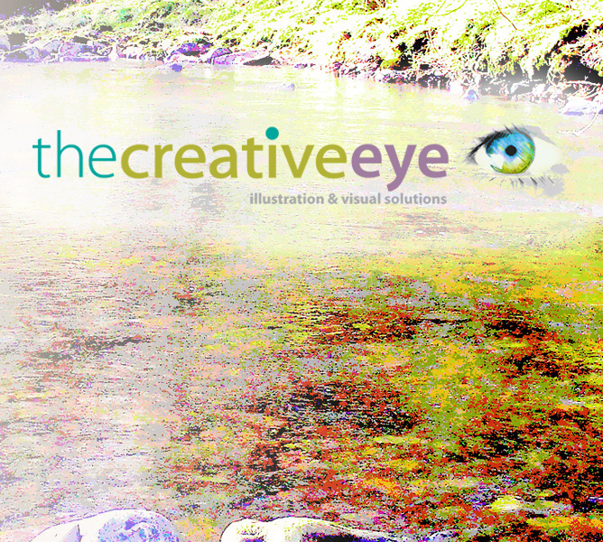 highly stylised image of a river flowing over rocks